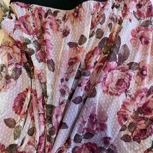 Floral Pink and Purple Lola Skirt with Embroidery